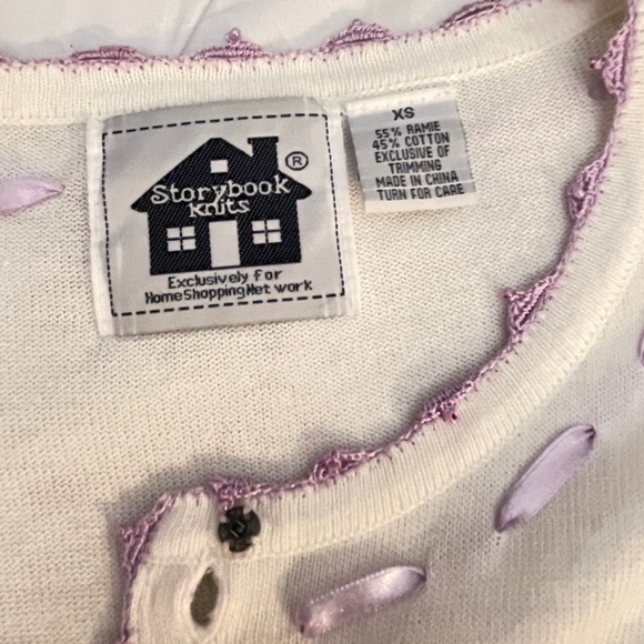 Vintage Storybook Knits Butterflies and Flowers Button Down Cardigan - Picture 9 of 9